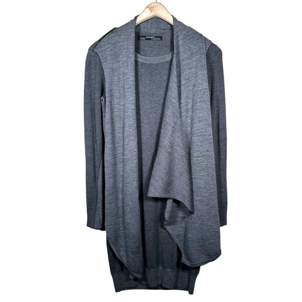 ALL SAINTS Drina Draped Merino Wool Sweater Dress - Picture 6 of 15